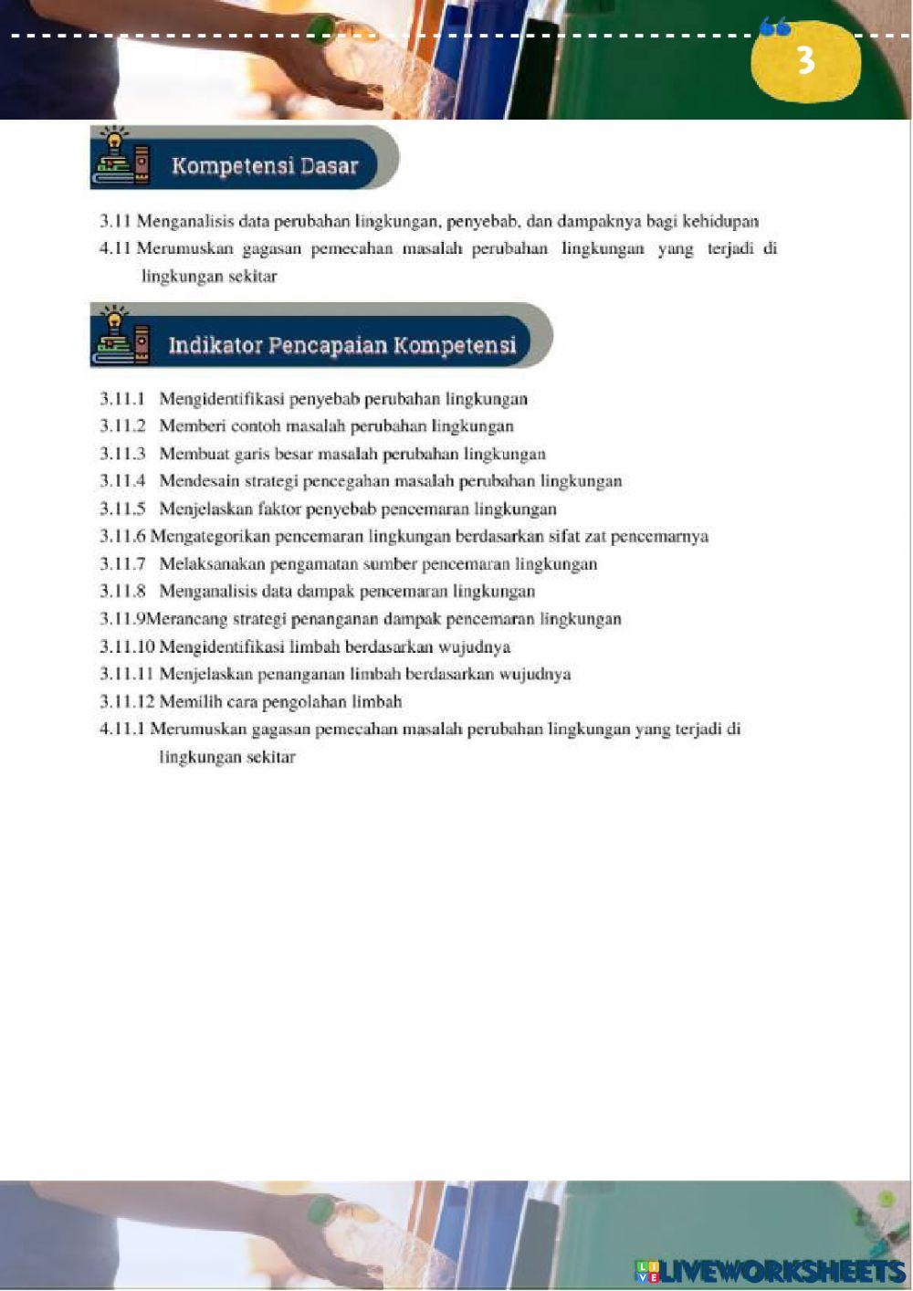 E-LKPD Pertemuan 1 : Perubahan Lingkungan