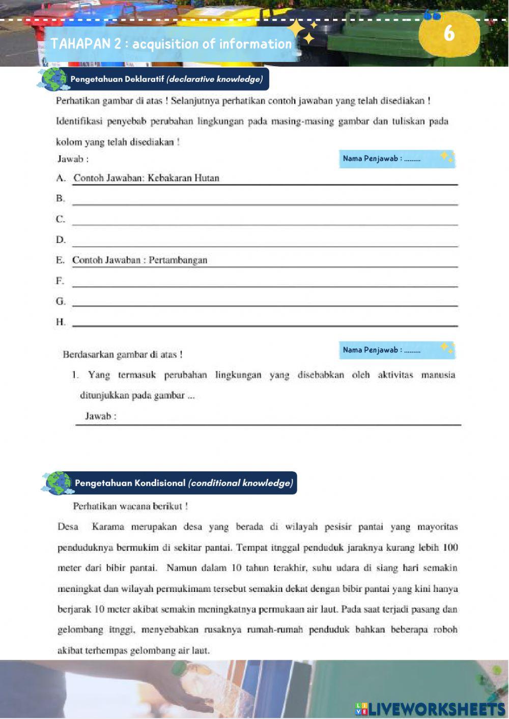 E-LKPD Pertemuan 1 : Perubahan Lingkungan