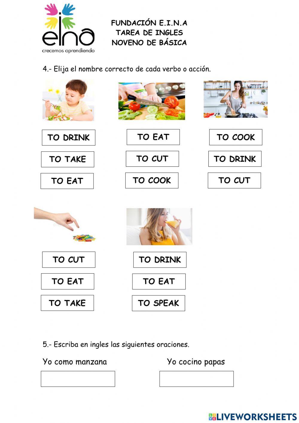 Frutas, colores, oraciones