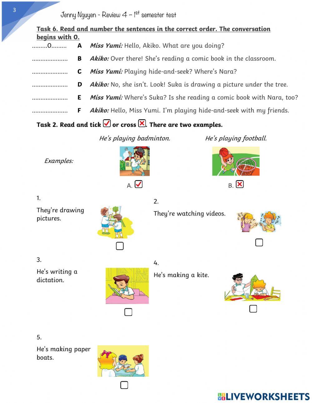 Review 4-1st semester test