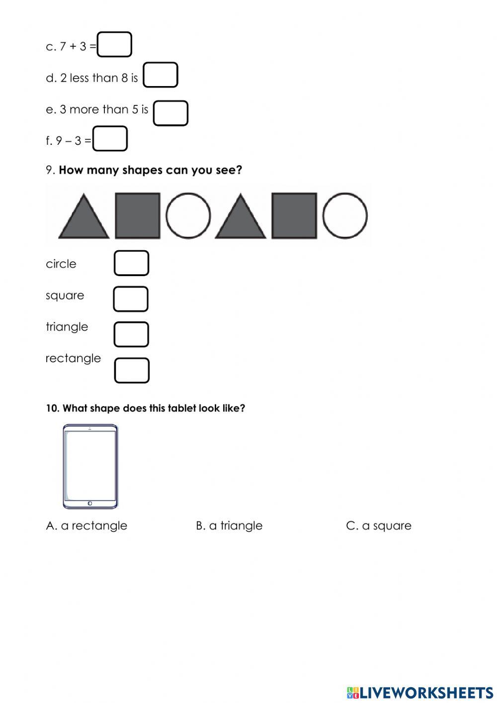 Revision for Final 1 - Math