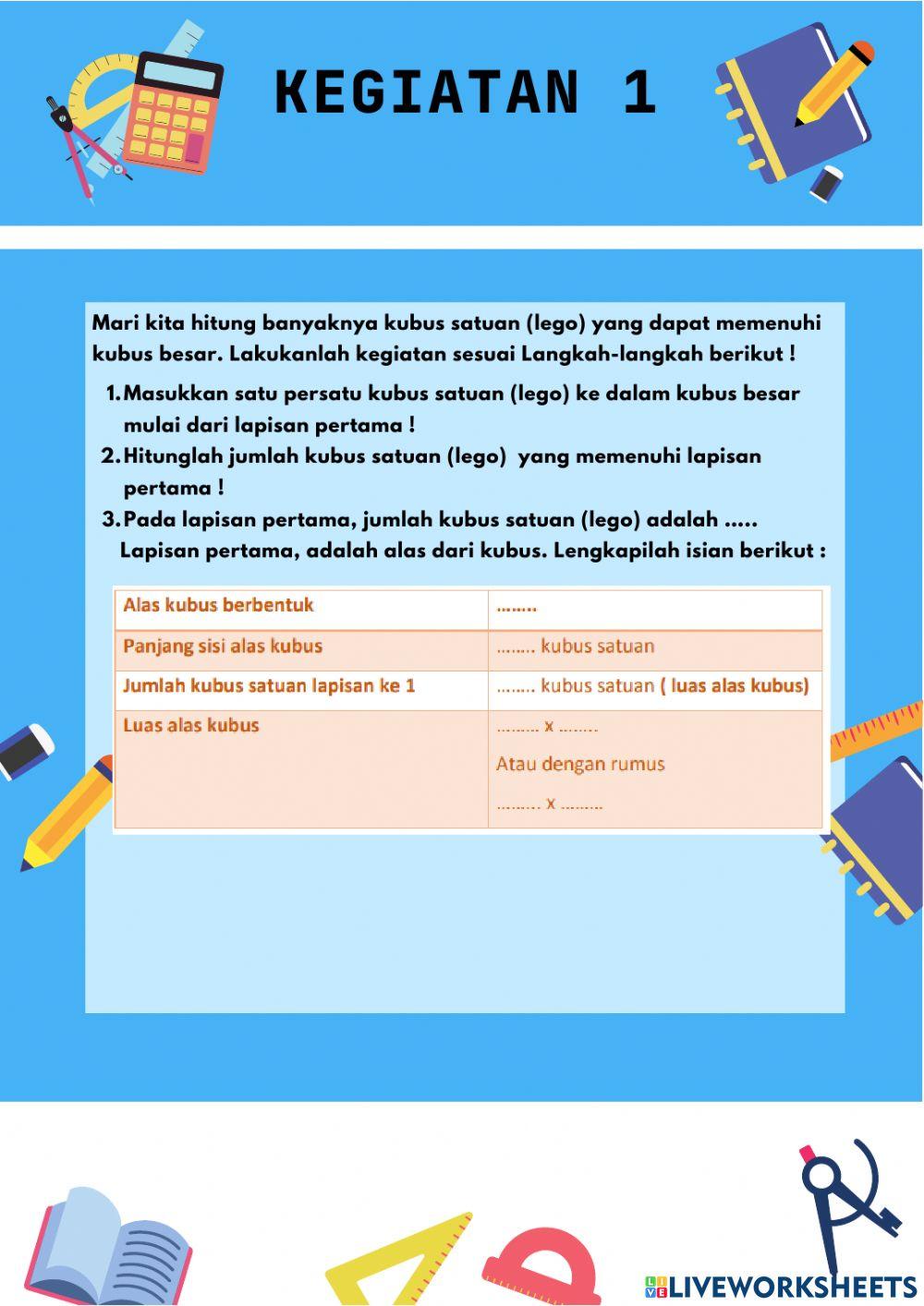 Lkpd matematika volume kubus