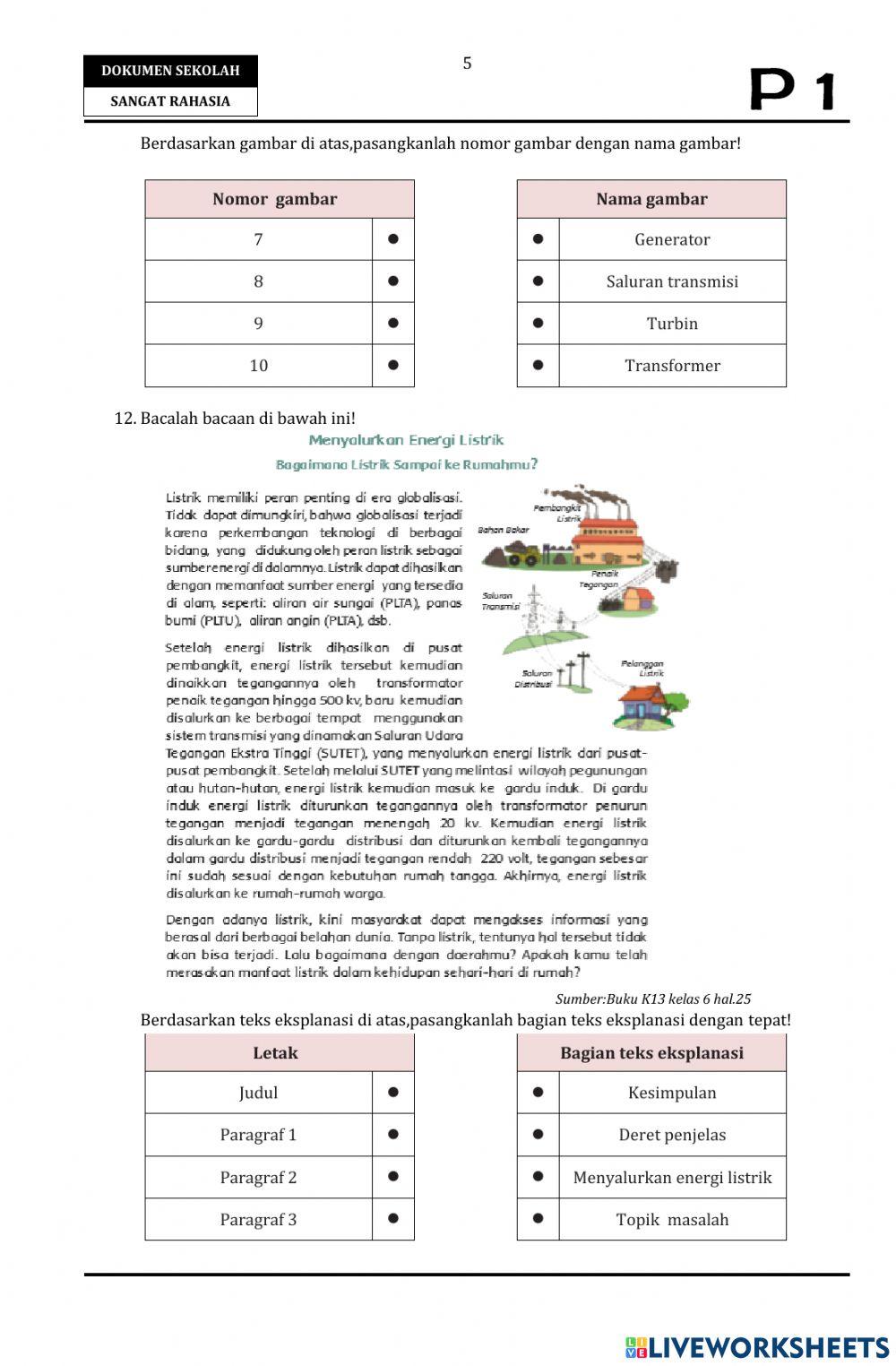 Soal PAS Tema 4 Kelas 6