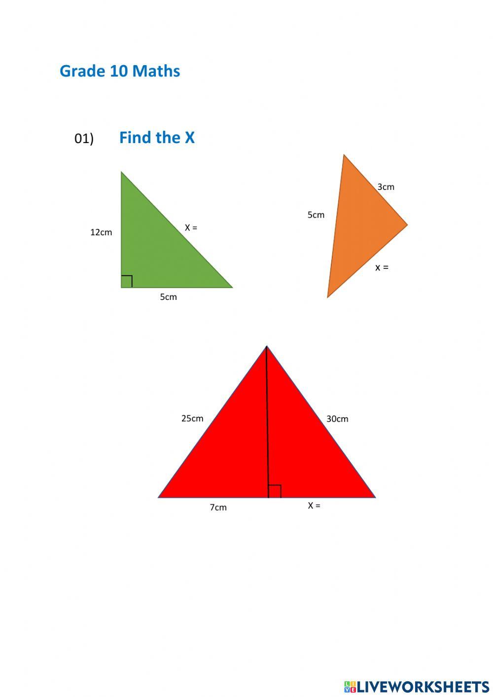 Printable Math Worksheets Grade 10