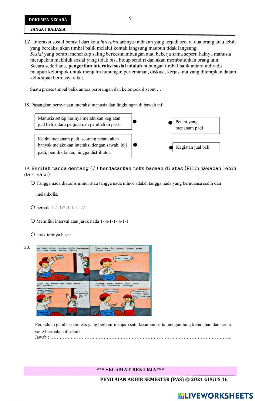 Soal pas tema 4 kelas 5