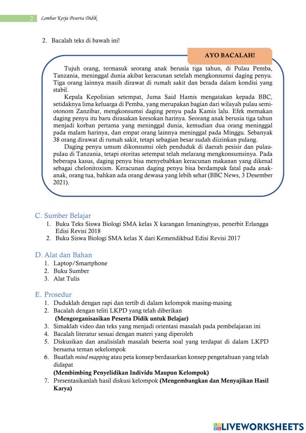 Lkpd klasifikasi makhluk hidup