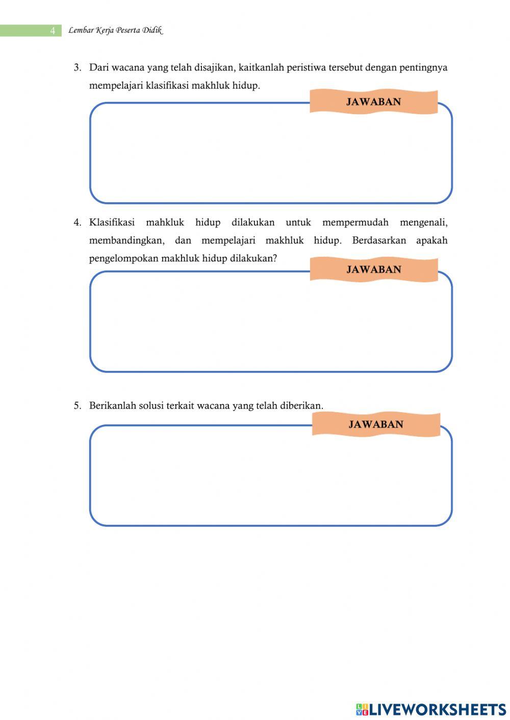 Lkpd klasifikasi makhluk hidup