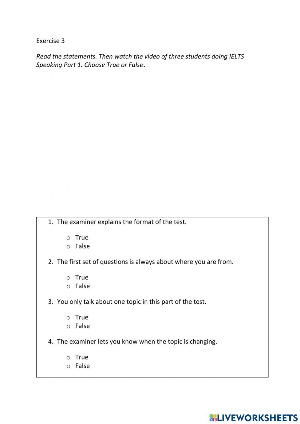 IE3, Unit 1, Speaking, Exercise 3