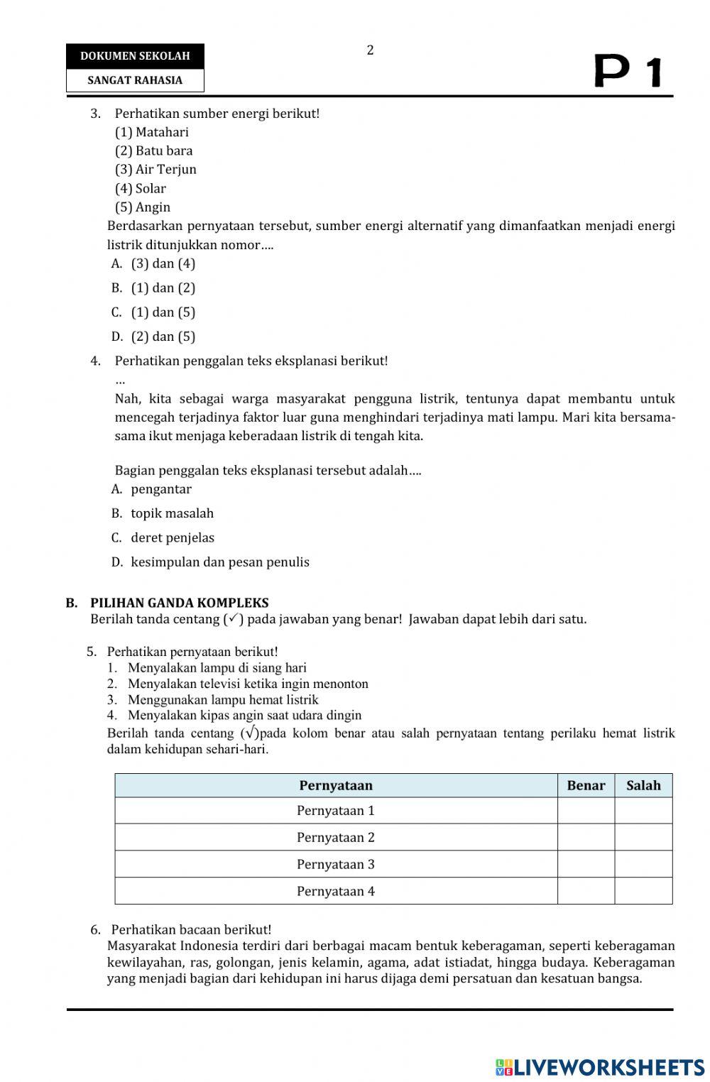 Soal PAS Tema 4 Kelas 6 OK