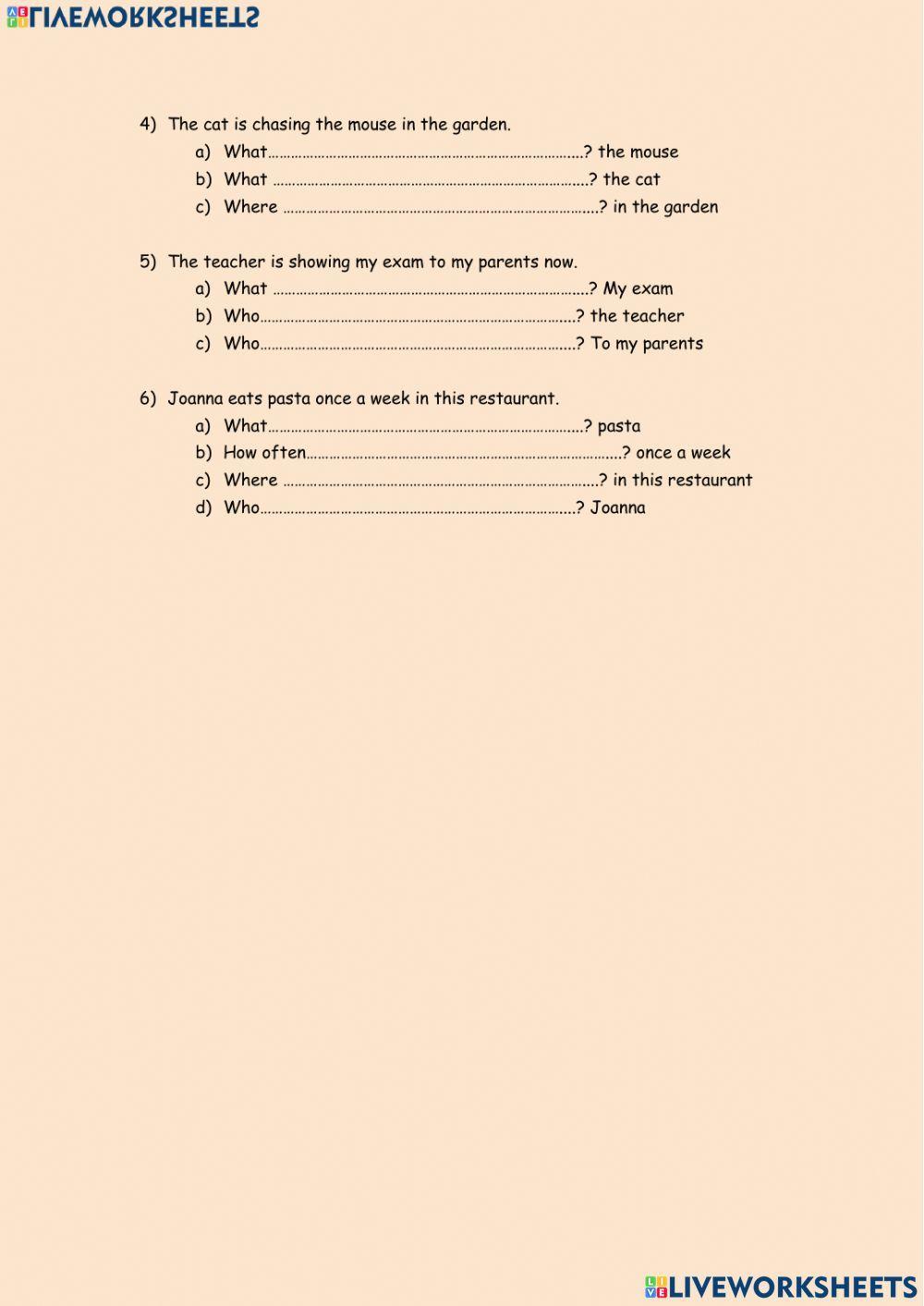 Subject and Object questions