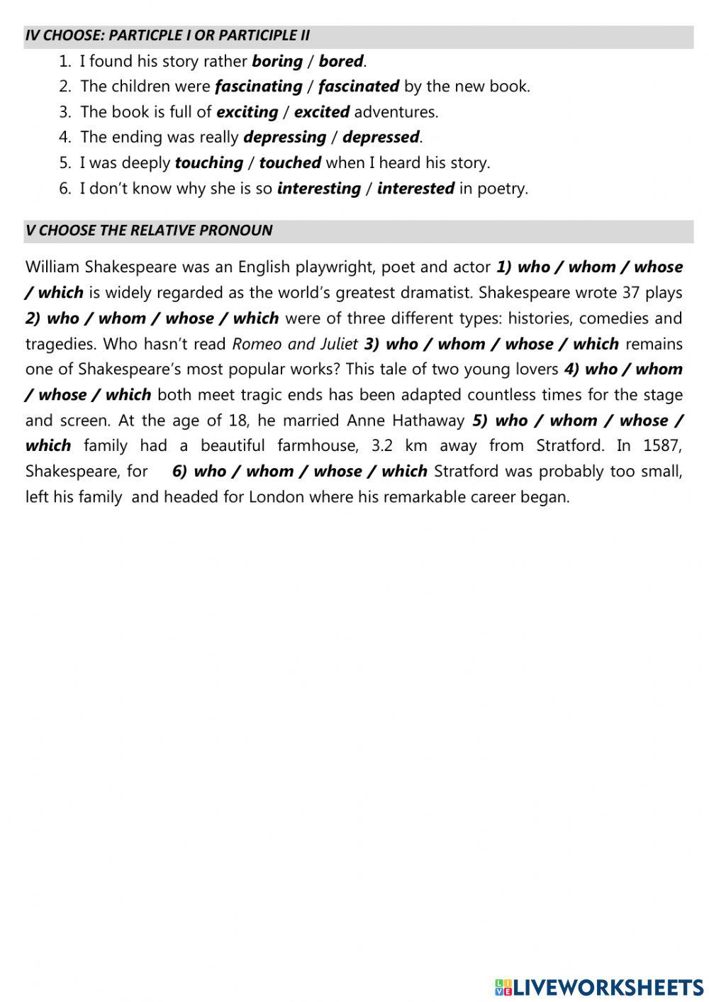 Books Test Unit 8 Form 8