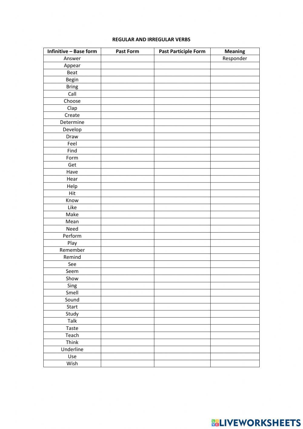 Term 4 verbs 1st year
