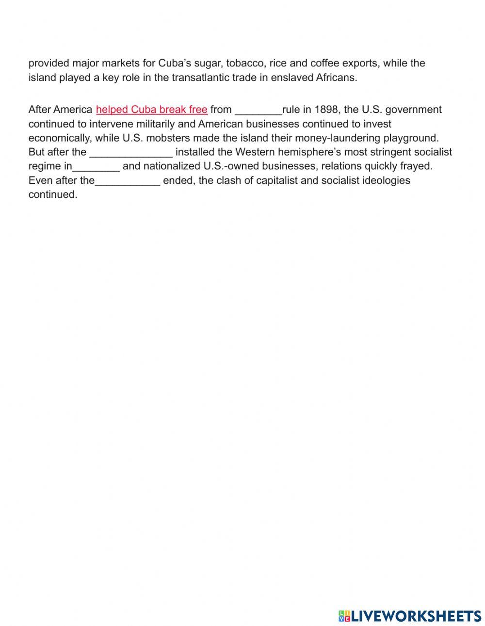 US and Cuban relations