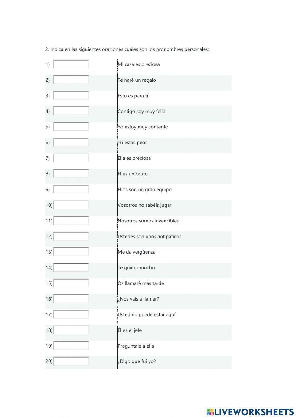 Los pronombres personales