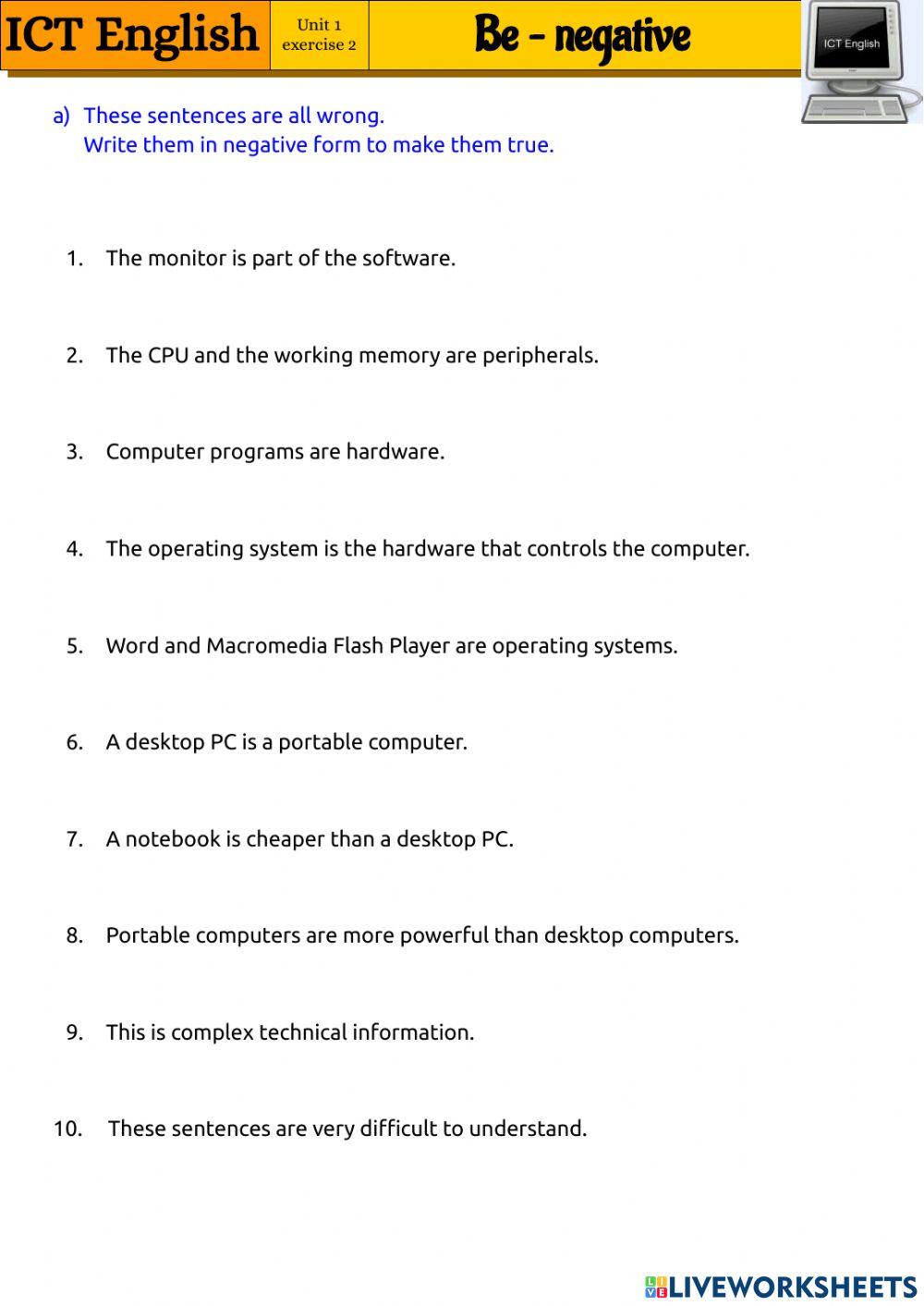 ICT 1.2 - Be - negative