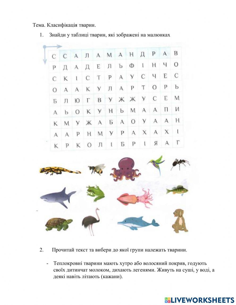 Класифікація тварин