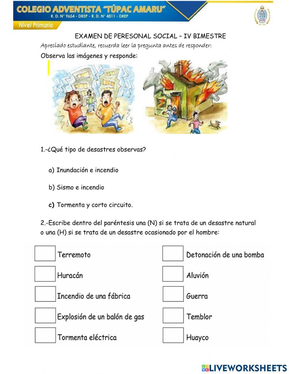 Examen de personal social