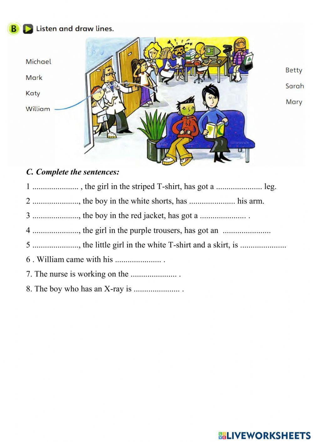 Listening 7 Form At the hospital