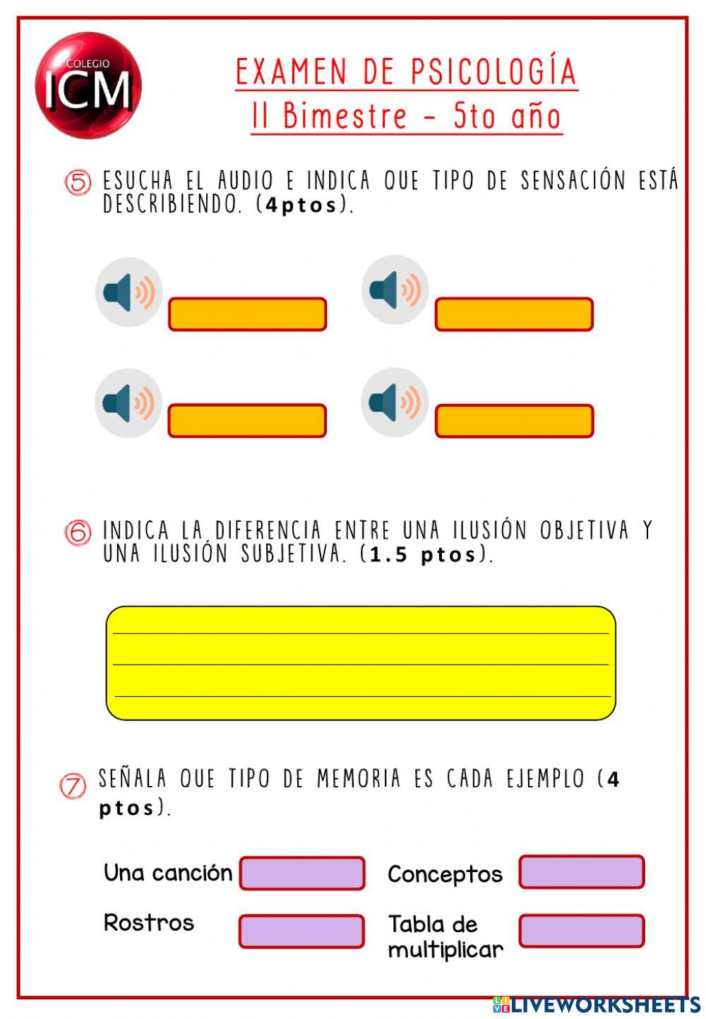 EXAMEN DE PSICOLOGIA IIB