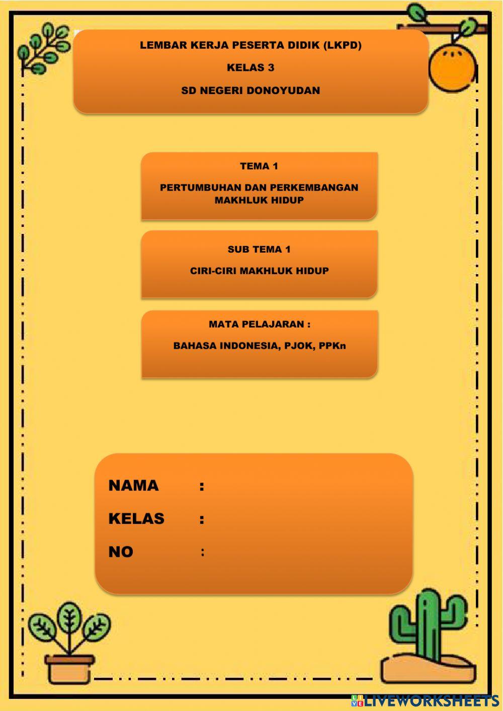 Kelas 3 Tema 1 Sub Tema 1