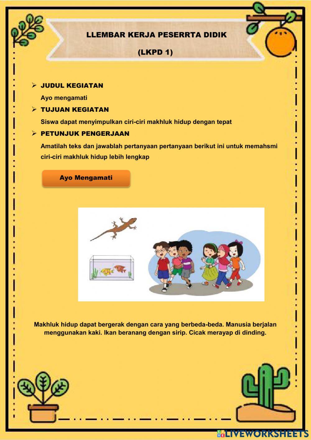 Kelas 3 Tema 1 Sub Tema 1