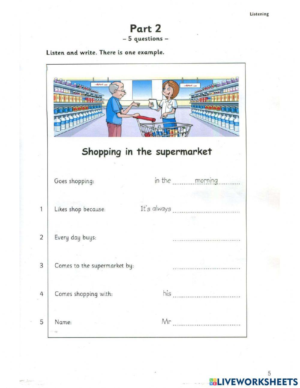 Movers 9- Test 1- Listening