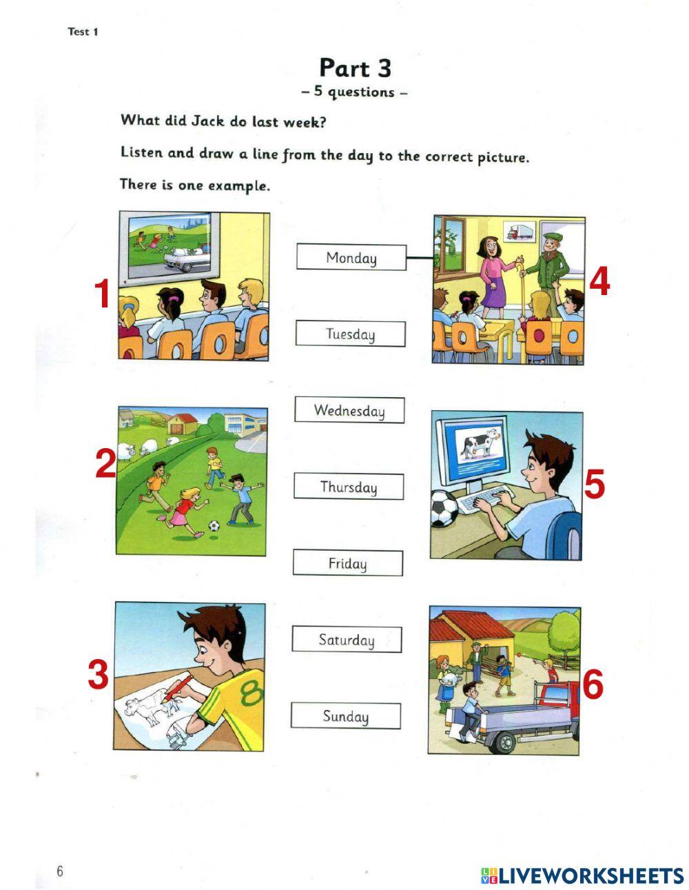 Movers 9- Test 1- Listening