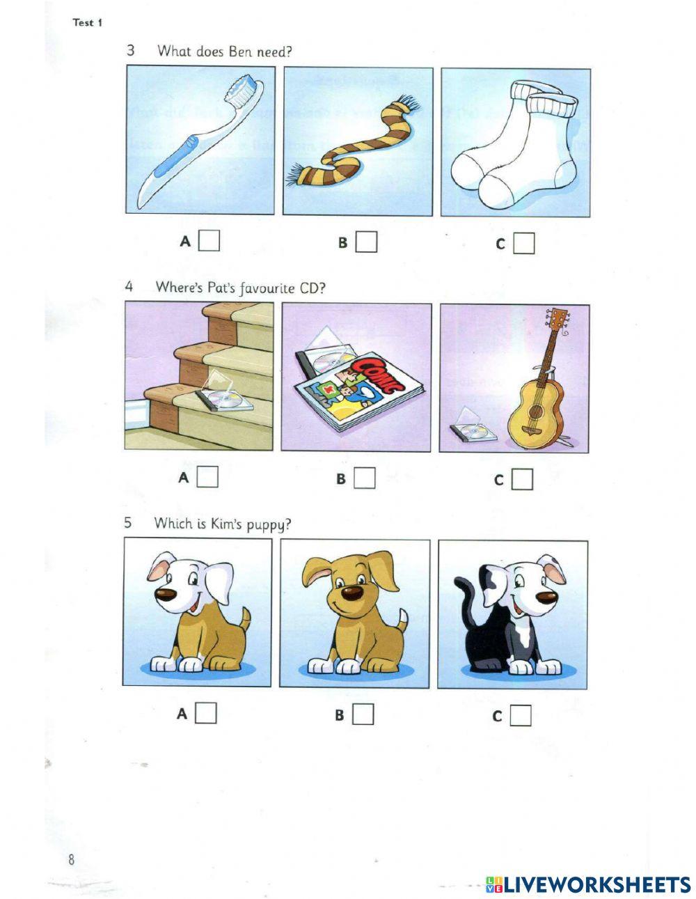 Movers 9- Test 1- Listening