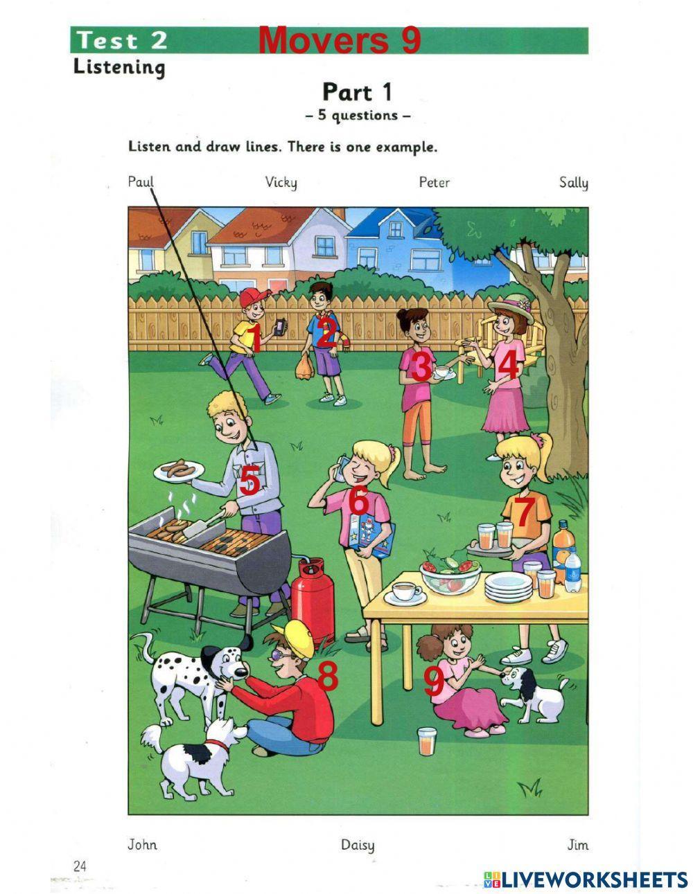 Movers 9- Test 2- Listening