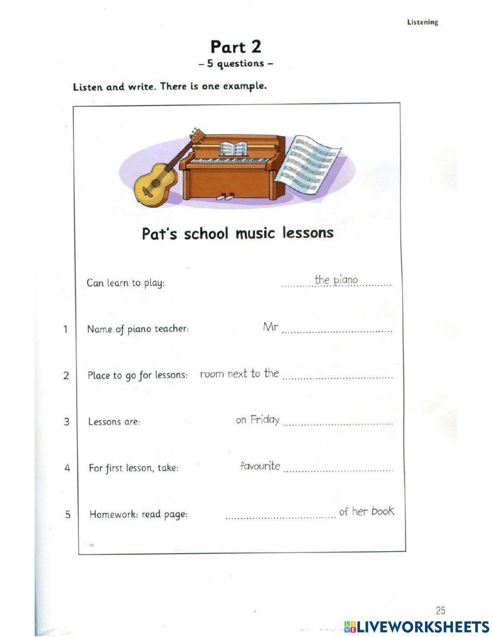 Movers 9- Test 2- Listening