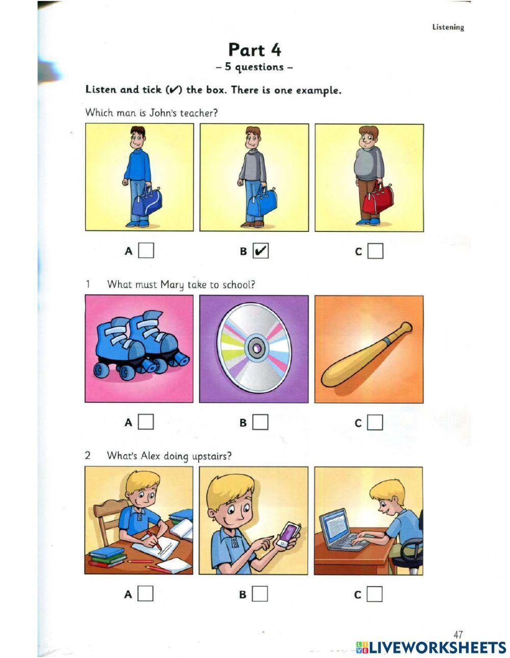 Movers 9- Test 3- Listening