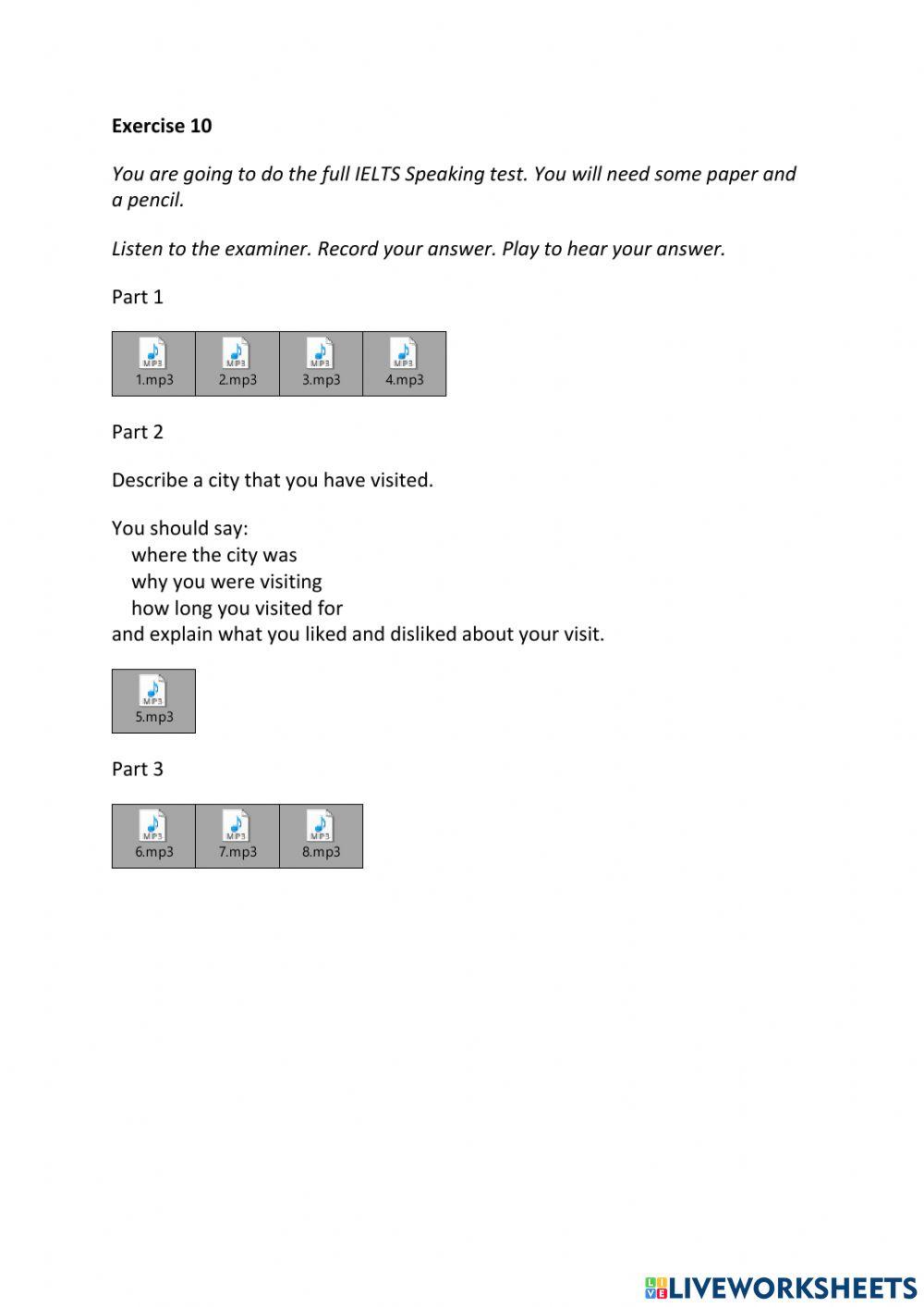 IE3, Unit 1, Speaking, Exercise 10