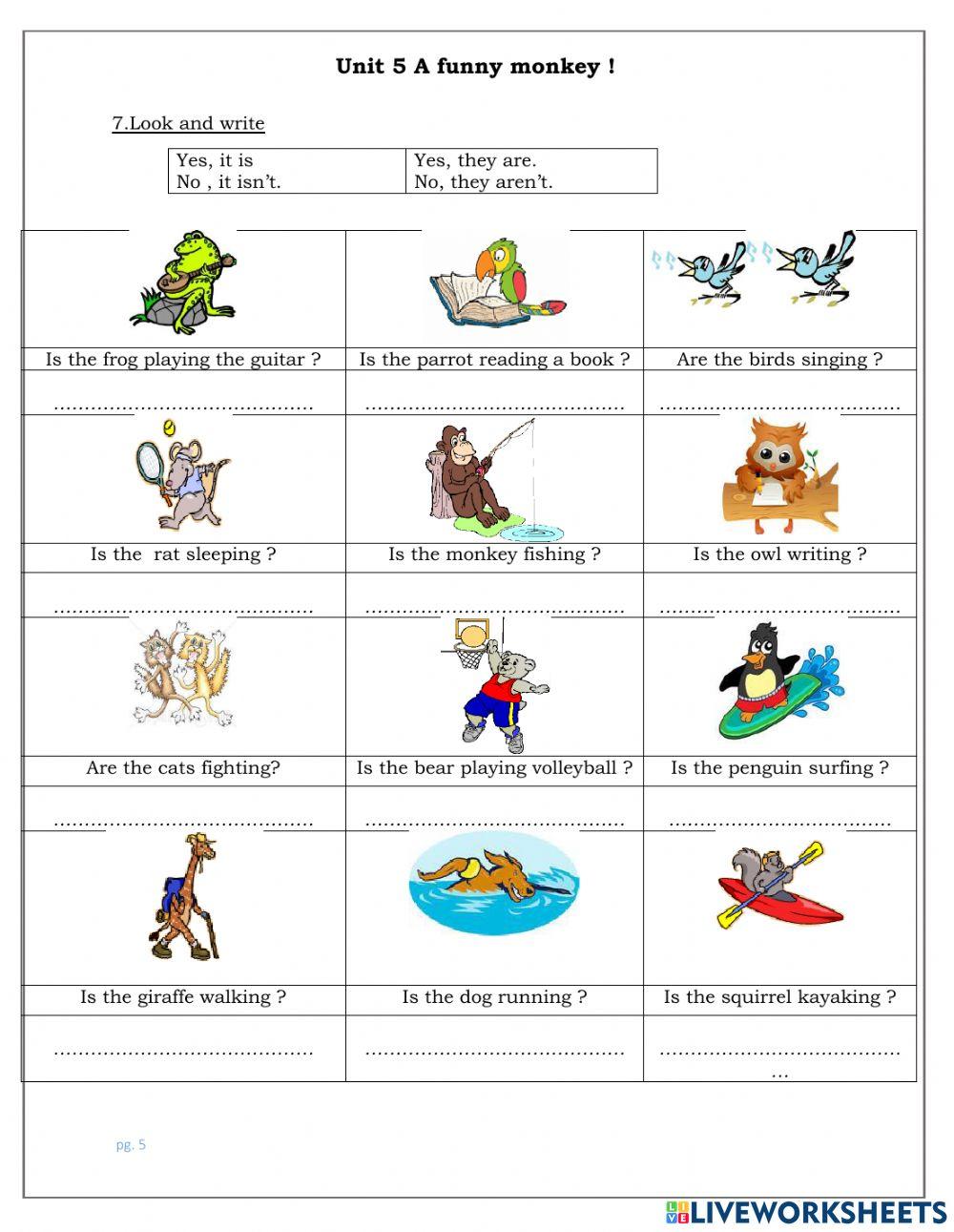 Ff4.Unit 5 A funny monkey