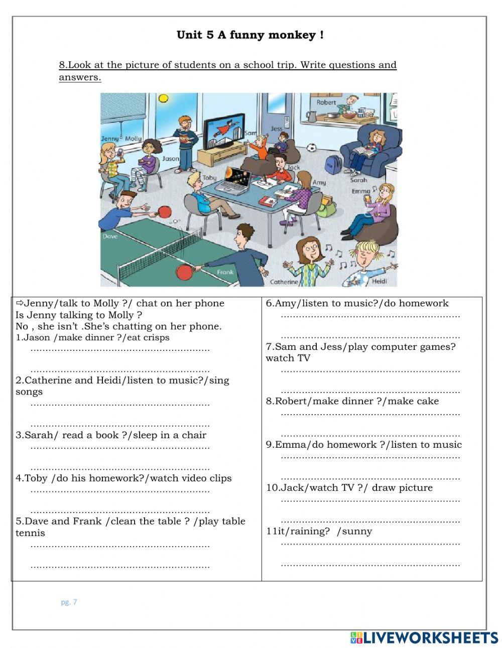 Ff4.Unit 5 A funny monkey