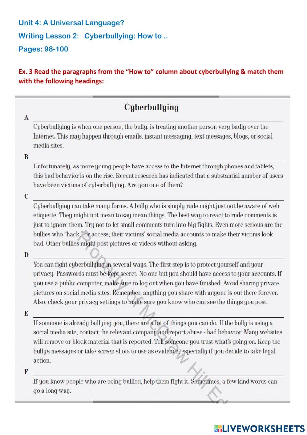 Cyberbullying: How to