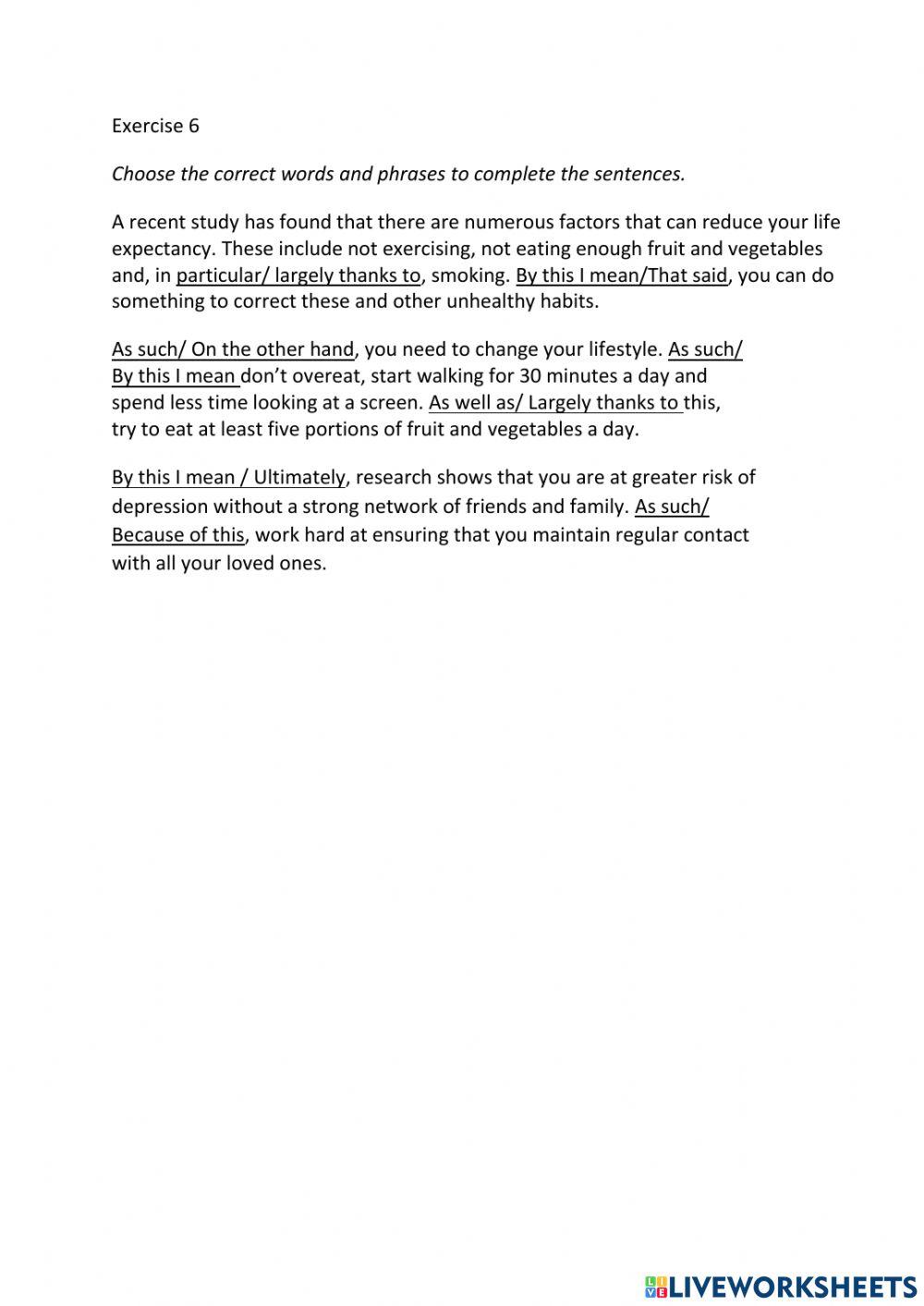 IE3, Unit 2, Grammar and Vocabulary, Exercise 6