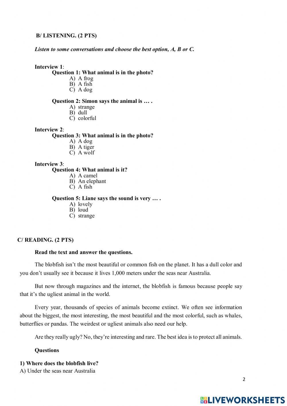 FP6.Unit 3 Wild life