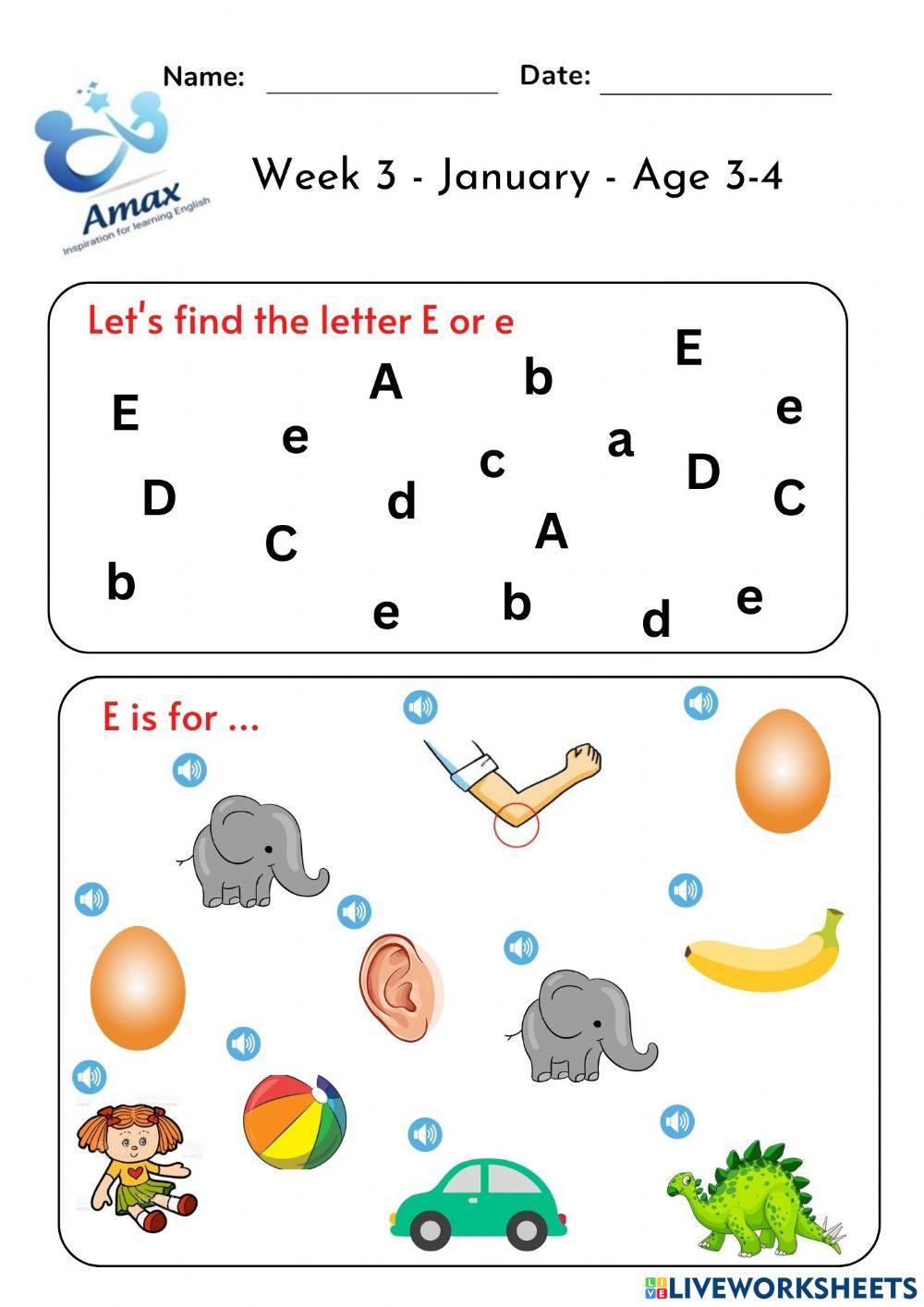 Week 3- January - Age 3-4
