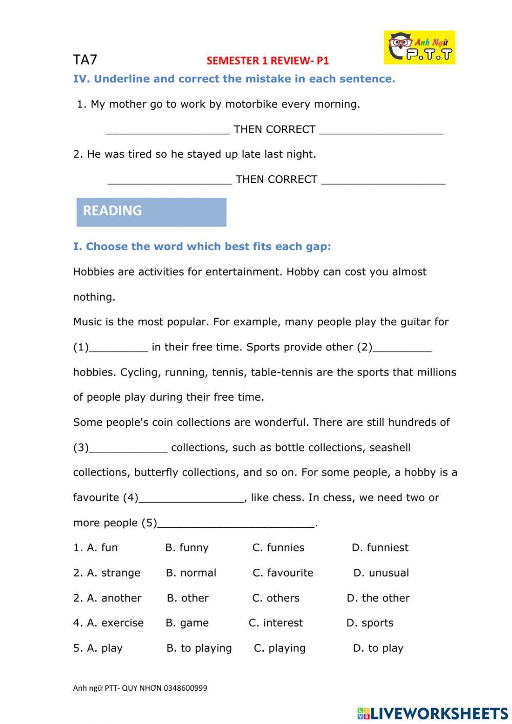 Ta7 semester 1 review- 1