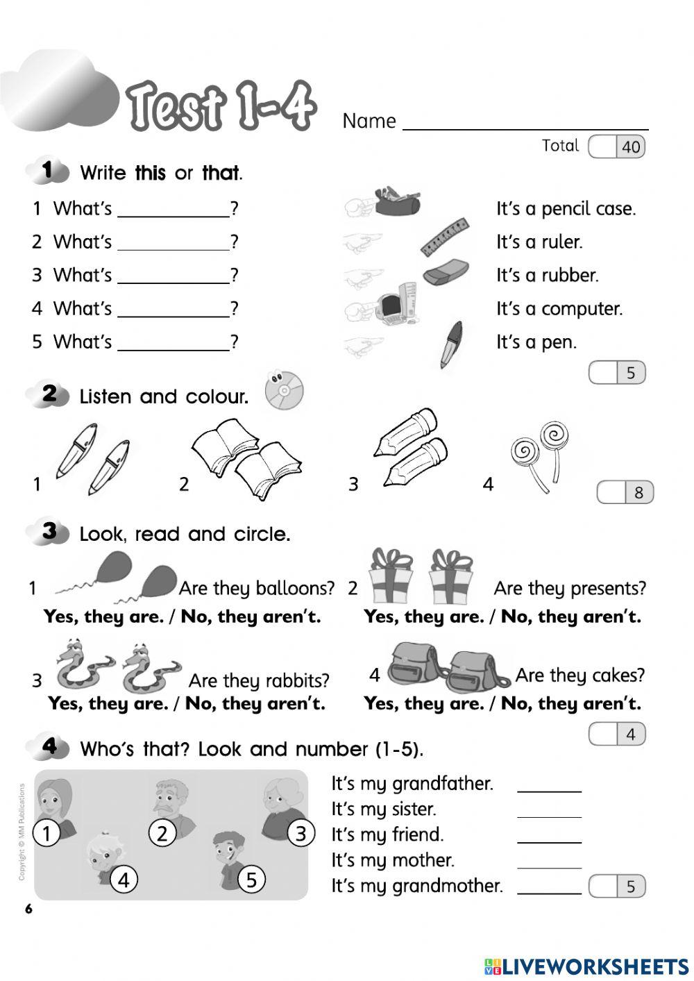 Smart Junior 2 Final test 1-4