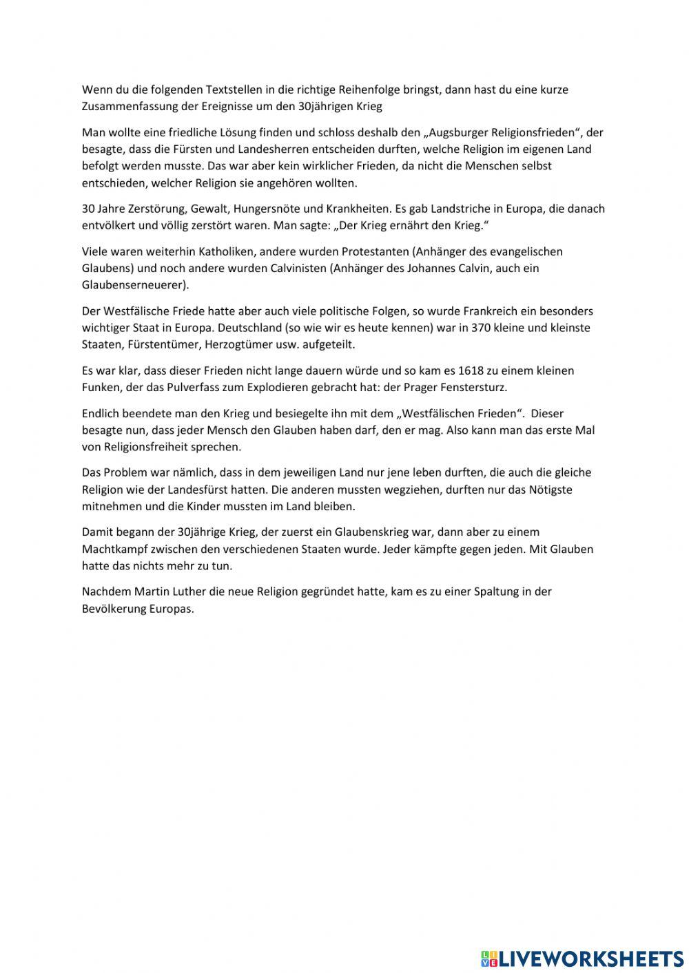 der 30 jährige Krieg