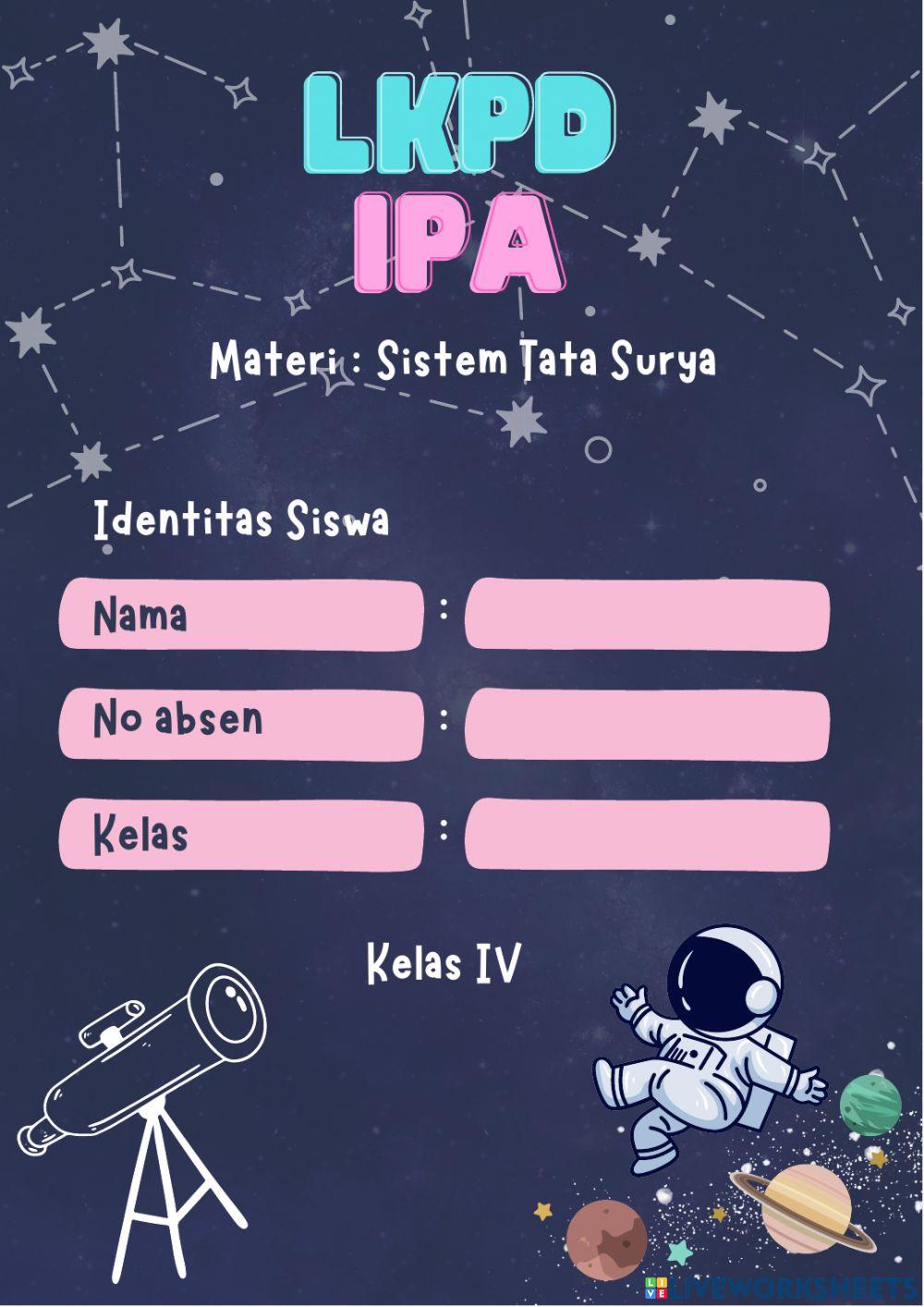 LKPD Sistem Tata Surya Kelas 6 Tema 9