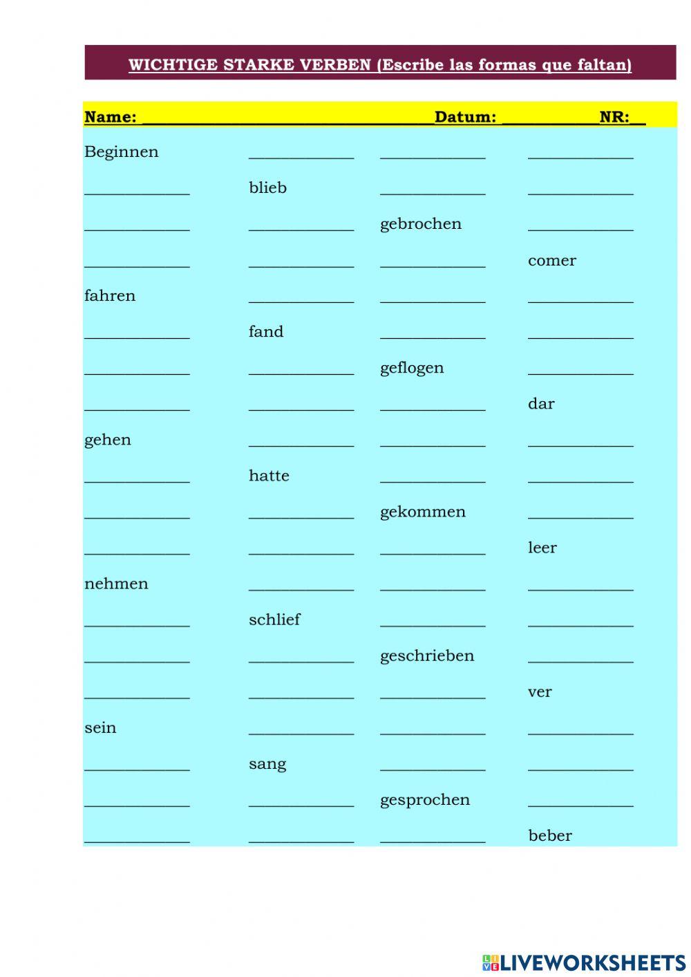 Verbos irregulares 01