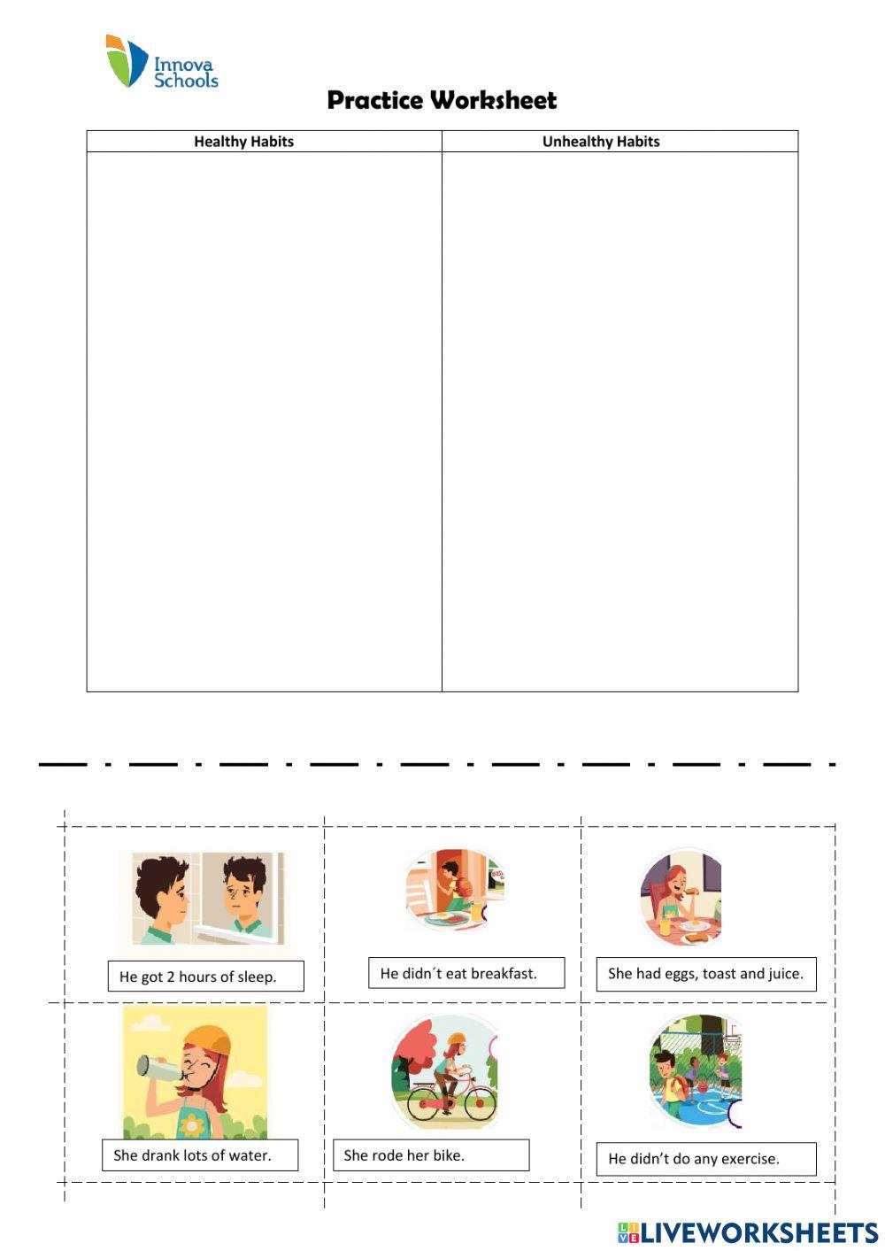 Healthy - unhealhty habits