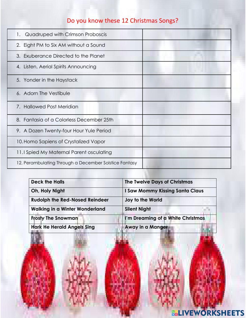 Do you know these 12 Christmas songs?