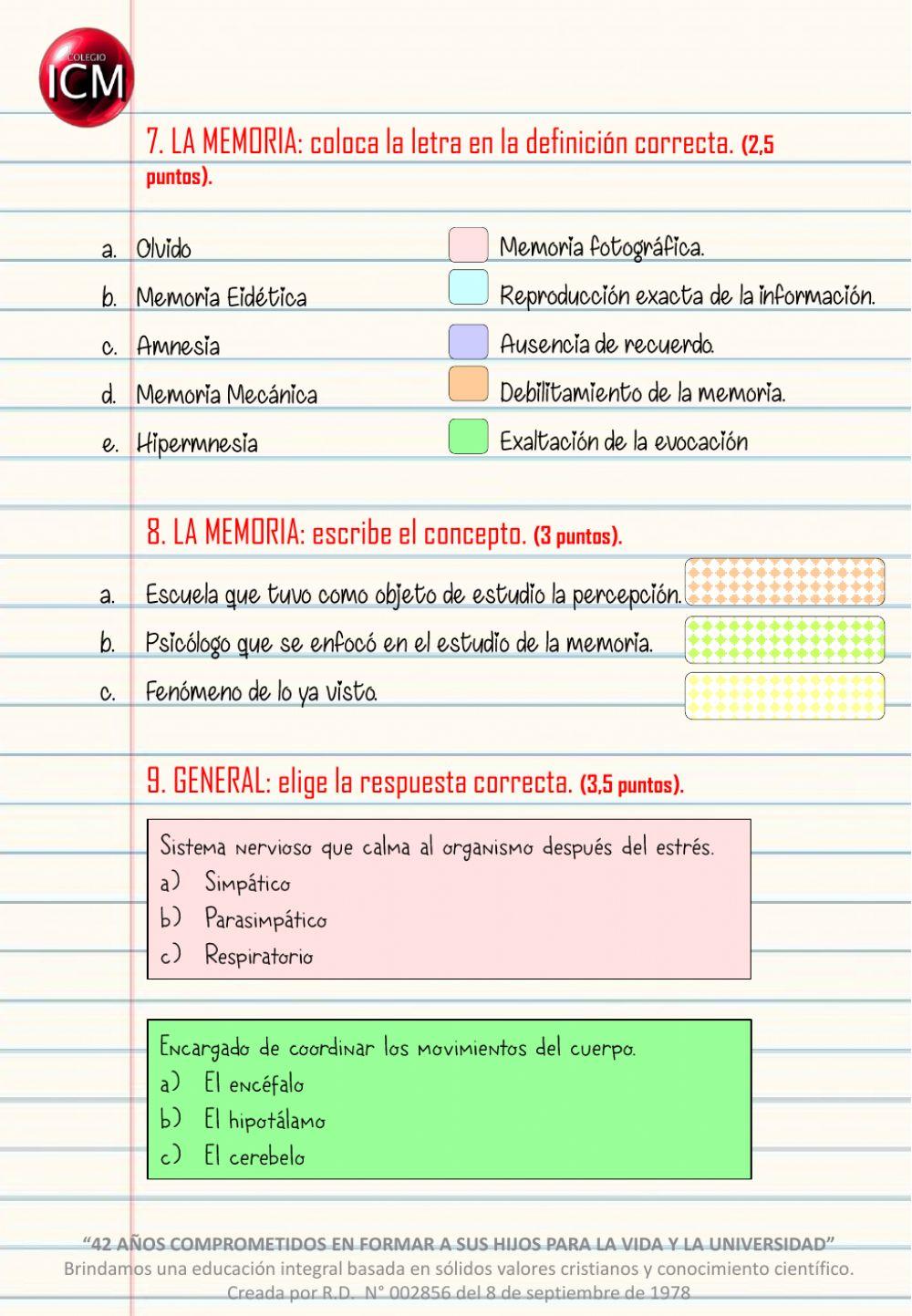Examen de Psicología - II Bimestre