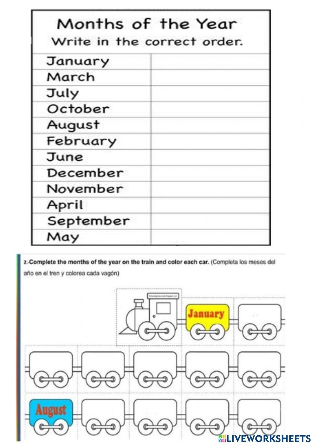 The months of the year