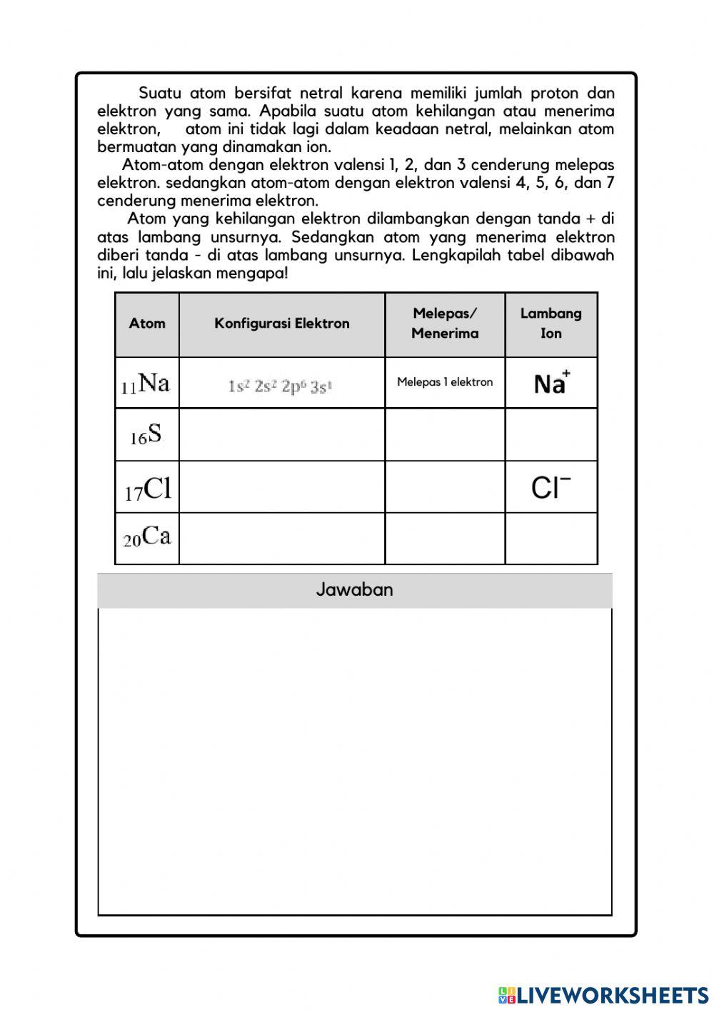 E-LKPD Ikatan Kimia Kelas X Semester Ganjil