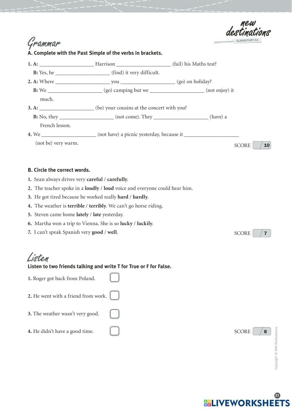 New Destinations Elementary Module 5