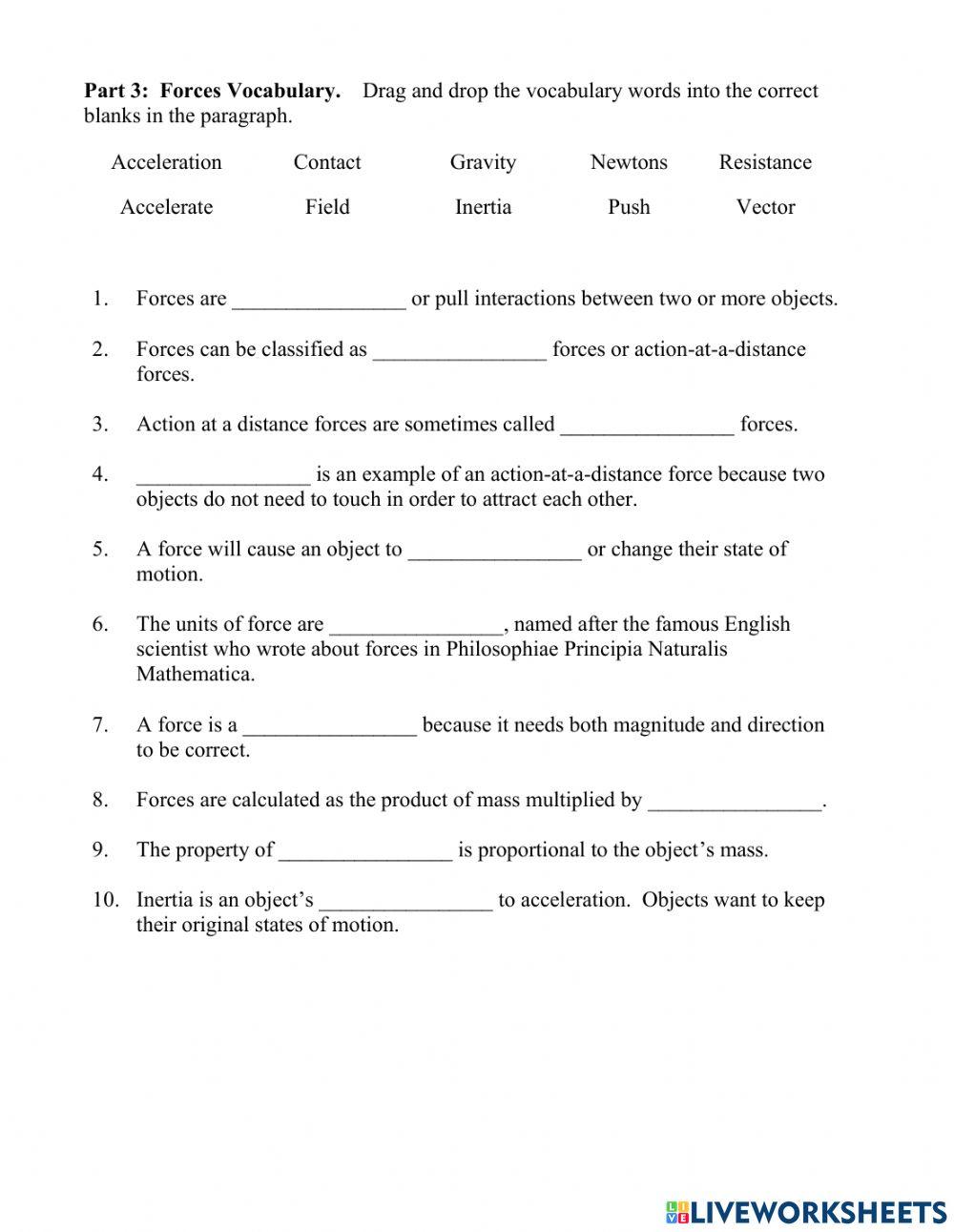 Forces Review & Calculations